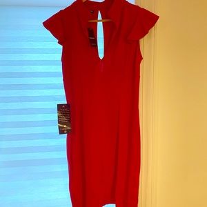 Bebe Red Nikki Flutter Dress // Size M // New